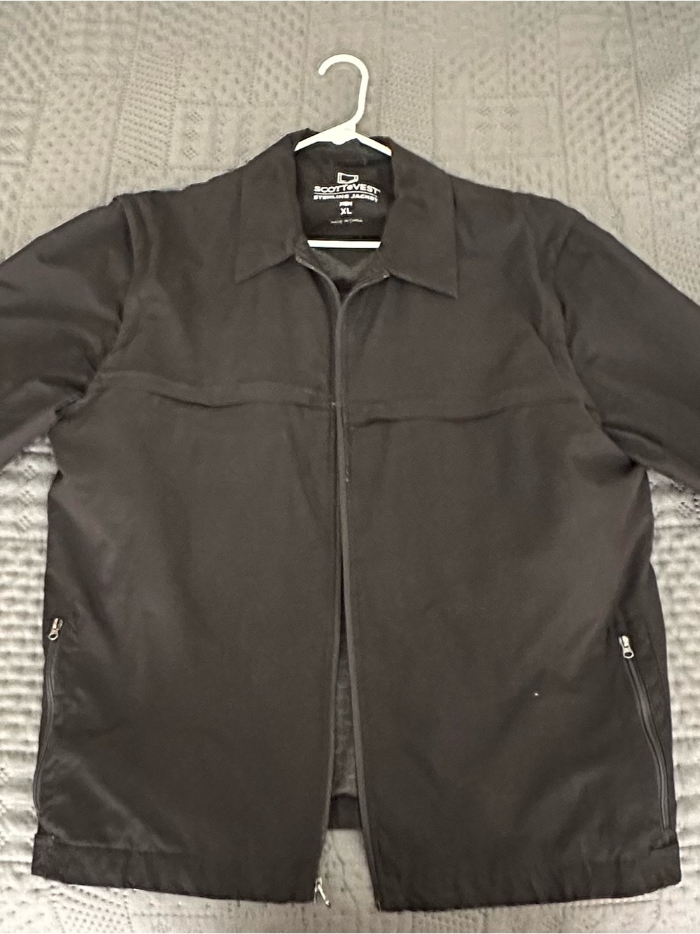 Scottevest Sterling Jacket Men’s XL Black 24 Pocket TEC Travel Jacket